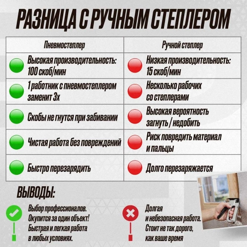 Пневматический монтажный пистолет Hybest 1013J HB1013J фото 8