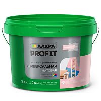 Эмаль универсальная Лакра Prof it ВД База А матовая 2,4 кг