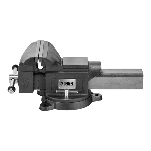 Тиски слесарные BVH-200, 200 мм, поворотные, стальная направляющая, с наковальней //Denzel фото 6