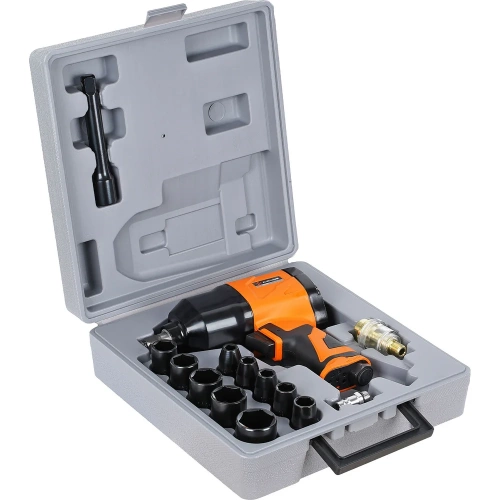 Гайковерт пневматический ударный композитный Airline 1/2"DR 330Нм PRO с головками 17пр. (9-27мм), кейс ATAZ101 фото 6