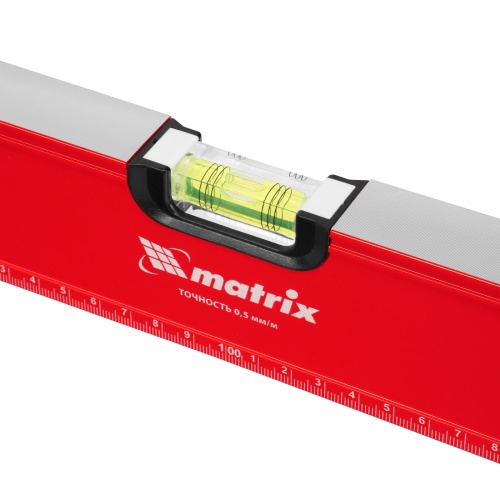 Уровень алюминиевый, фрезерованный, 3 глазка, рукоятки, 2000 мм Matrix фото 4