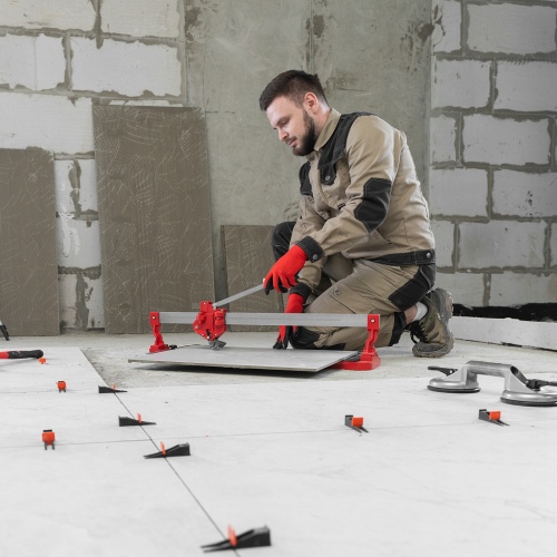 Плиткорез ручной монорельсовый 600 х 14 мм, ходовая каретка,9/4 рег. подшипников, литая станина// MTX фото 10