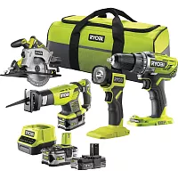 Набор из 4 инструментов Ryobi RCK184-252S 18В 5133005692