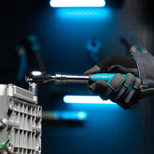 Ключ-трещотка телескопический 3/8", 215-315 мм, CrV, 72 зуба, с быстрым сбросом, хром Gross фото 13