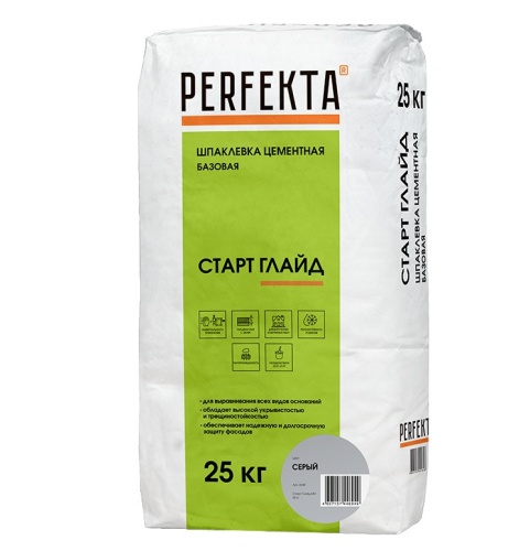 Шпатлевка цементная Perfekta Старт Глайд базовая серая 25 кг