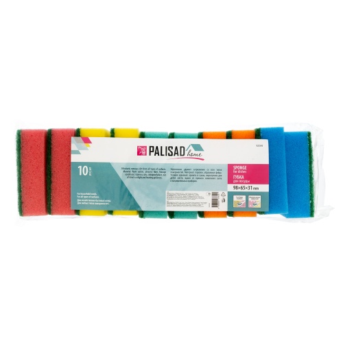Губки для посуды Optima MAXI, 98 x 65 x 31 мм, 10 шт., Home Palisad фото 8 Губки для посуды Optima MAXI, 98 x 65 x 31 мм, 10 шт., Home Palisad фото 8