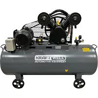 Компрессор поршневой KraftWell 10 бар, 300 л, 380В, сеть 380 В, произв-ть 670 л/мин., объем ресивера 300 л KRW-AC670-300L