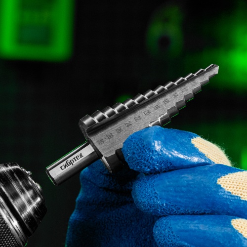 Сверло ступенчатое по металлу, 6-8-10-12-14-16-18-20-22-24-26-28-30мм, 4241 Сибртех фото 7