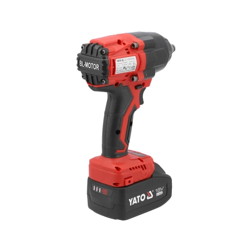 Гайковёрт ударный бесщёточный YATO 18В 850N, два аккумулятора 4AH и зарядное устройство YT-8277935 фото 6