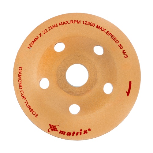 Чашка алмазная зачистная, 125 мм, турбо Matrix фото 3
