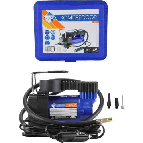 Компрессор Nova Bright АК-45, до 45 л/мин., 100 PSI, 12В, синий металлический корпус, пластиковый кейс, цифровой манометр, автостоп 36449 фото 5