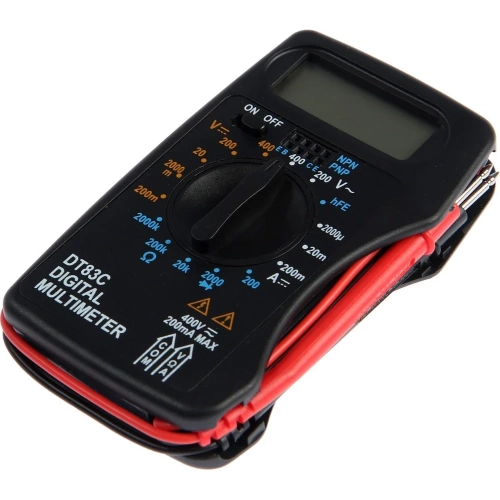 Мультиметр ТУНДРА mini, DT-83C, ACV/DCV, DCA, 200-2МΩ, проверка батареек 9V 1026053