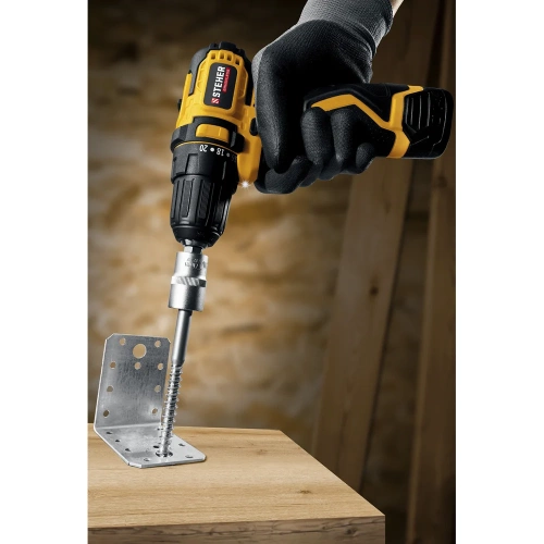 Бесщеточная дрель-шуруповерт STEHER 12 В, 40 Нм, 1 АКБ х 2 Ач, кейс CDB-120-1 фото 8