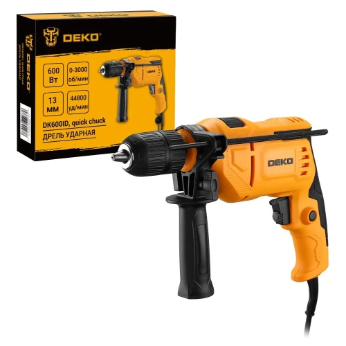 Дрель ударная сетевая DEKO DK600ID с быстрозажимным патроном, 600 Вт 083-1090 фото 5