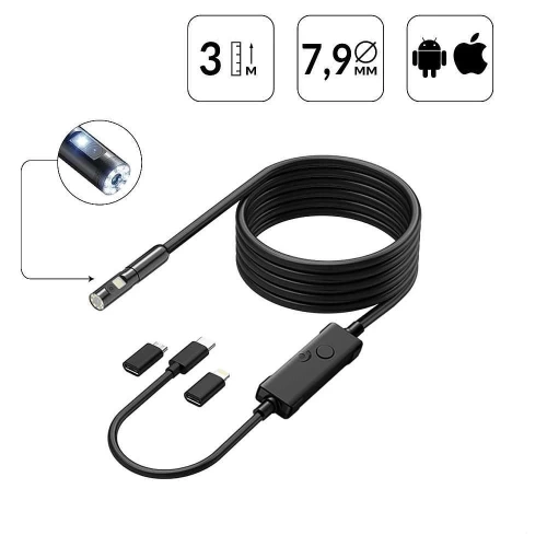 Видеоэндоскоп iCarTool USB для смартфона/планшета, 2 камеры 2Мп (1920x1080), зонд 7.9мм, длина 3м IC-V801-2 Видеоэндоскоп iCarTool USB для смартфона/планшета, 2 камеры 2Мп (1920x1080), зонд 7.9мм, длина 3м IC-V801-2