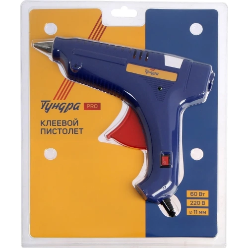 Клеевой пистолет ТУНДРА PRO 60 Вт, 220 В, выключатель, индикатор, антикапля, 1.2 м, 11 мм 7474548 фото 3