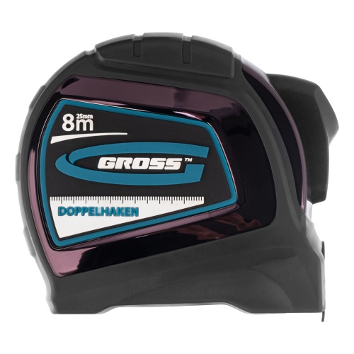 Рулетка "Doppelhaken",8 м x 25 мм,двухсторонний зацеп,Нейлон,двусторонняя шкала,автоматическая фиксация Gross фото 4