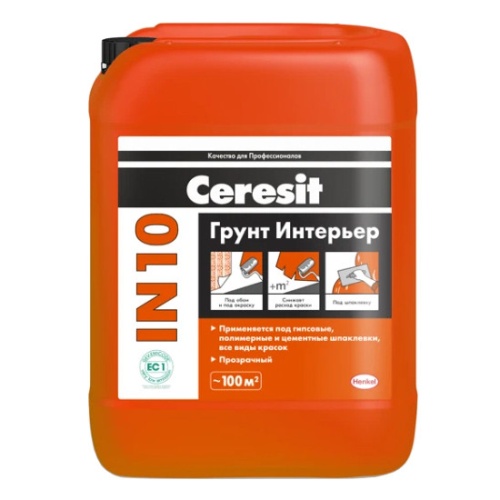 Грунтовка Ceresit IN 10 Грунт Интерьер 5 л
