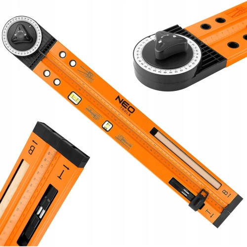 Разводной угломер с уровнем NEO Tools 2 глазка, простой карандаш 72-225 фото 6