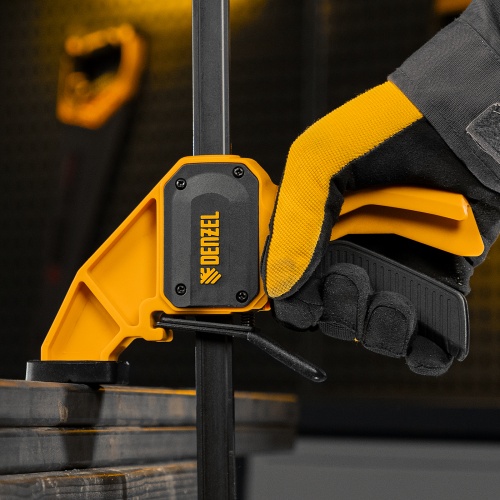 Струбцина F-образная, быстрозажимная, 450 х 80 мм, усиленный нейлоновый корпус Denzel фото 8