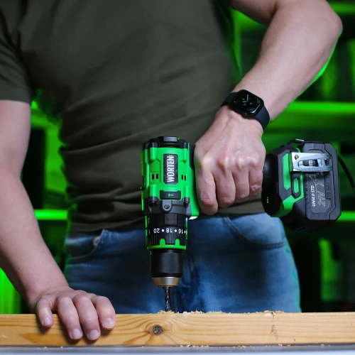 Аккумуляторная ударная бесщеточная дрель-шуруповерт в кейсе WORTEN 150 Нм, 2х4.0Ач, 21В КА-90000703 фото 10 Аккумуляторная ударная бесщеточная дрель-шуруповерт в кейсе WORTEN 150 Нм, 2х4.0Ач, 21В КА-90000703 фото 10