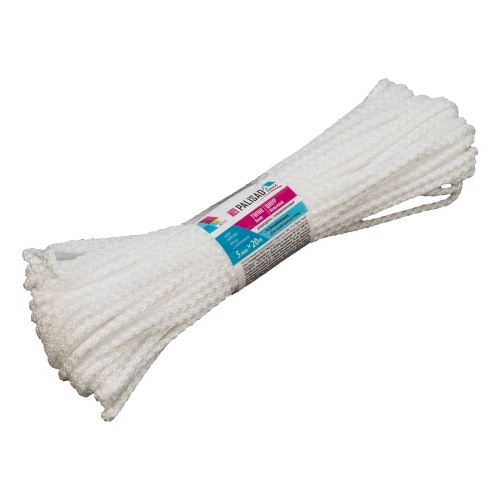 Шнур бельевой полипропиленовый с сердечником, 5 мм L 20 м, белый, Home Palisad Шнур бельевой полипропиленовый с сердечником, 5 мм L 20 м, белый, Home Palisad