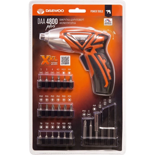 Аккумуляторная отвертка DAEWOO с набором бит и насадок DAА 4800 Plus DAA 4800 Plus фото 5