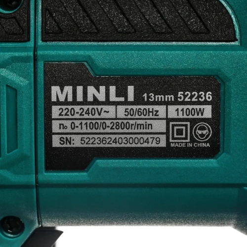 Дрель ударная MINLI 13 мм, 1100 Вт 52236 фото 10 Дрель ударная MINLI 13 мм, 1100 Вт 52236 фото 10