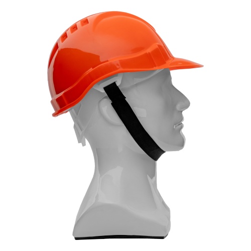 Каска защитная из ударопрочной пластмассы, оранжевая Сибртех фото 4