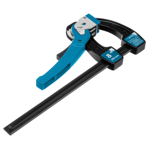 Струбцина реечная быстрозажимная 8, металлический корпус, рычажный храповой механизм, 200 мм Gross фото 2