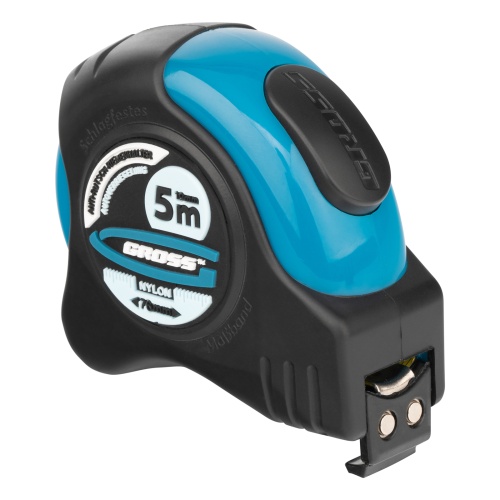 Рулетка "Schlagfest",5 м x 19 мм,магнитный обрезиненный зацеп,двусторонняя шкала,Нейлоновое покрытие,автоматическая фиксация Gross Рулетка "Schlagfest",5 м x 19 мм,магнитный обрезиненный зацеп,двусторонняя шкала,Нейлоновое покрытие,автоматическая фиксация Gross