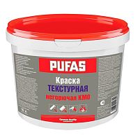 Краска текстурная негорючая Pufas NCS S 1000-N неморозостойкая белая 1 мм 10 л/19 кг