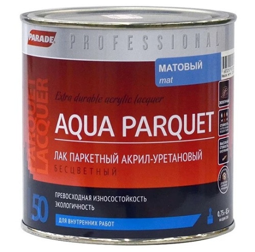 Лак акрил-уретановый Parade Professional L50 Aqua Parquet матовый 0,75 л