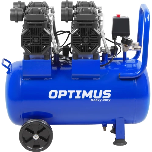 Поршневой компрессор Optimus безмасляный, малошумный, 440 л/мин, ресивер 50 литров, 3 квт (1,5+1,5 квт) hd OPT-305044 фото 4