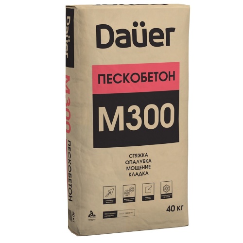 Cухая смесь Dauer М-300 Пескобетон 40 кг фото 3