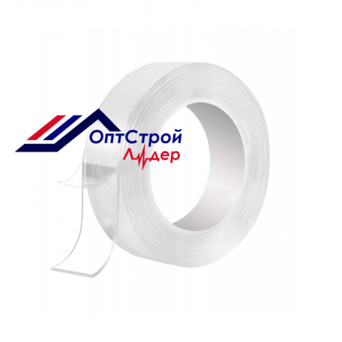 Прозрачная двухсторонняя монтажная лента 50мм х 5м на каучуковой основе