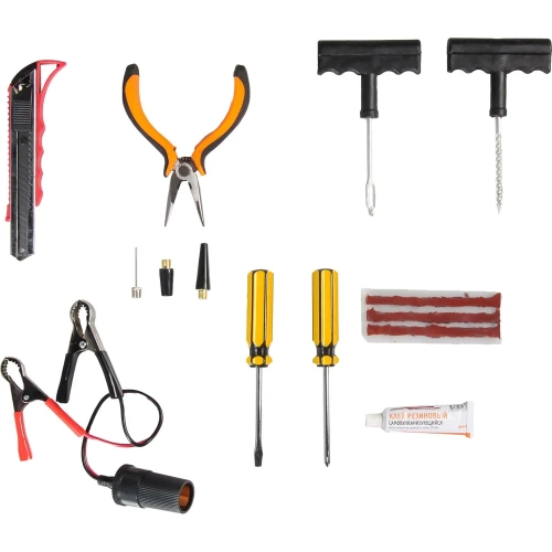 Двухпоршневой компрессор AIRLINE X5 с комплектом инструмента, 2 отвертки, ремкомплект для бескамерных шин, нож, плоcкогубцы CA-020-01NR фото 5