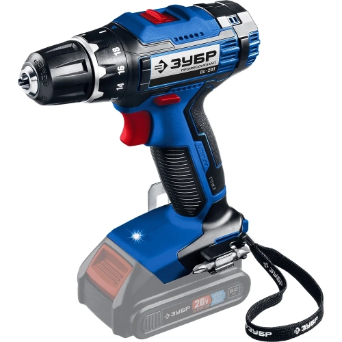 Дрель-шуруповерт ЗУБР Профессионал 20В, без АКБ, в коробке DL-201