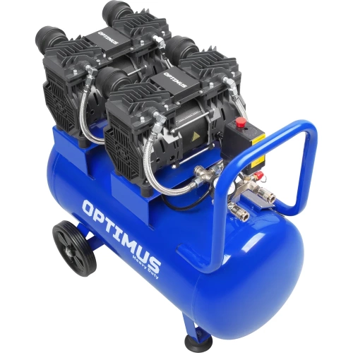 Поршневой компрессор Optimus безмасляный, малошумный, 440 л/мин, ресивер 50 литров, 3 квт (1,5+1,5 квт) hd OPT-305044 фото 5