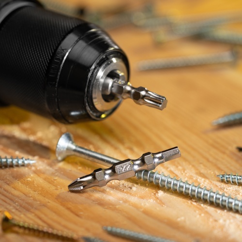 Набор бит двухстор., PH2-T30х45мм, PZ2-H4х45мм, сталь S2, 2 шт. Gross фото 12