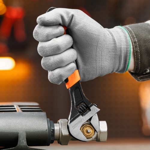 Ключ разводной, 200 мм, двухкомпонентная рукоятка Sparta фото 8