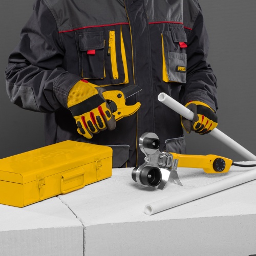 Аппарат для сварки пластиковых труб DWP-750, 750 Вт, 0-300 град, 4 насадки, 20-40 мм Denzel фото 13