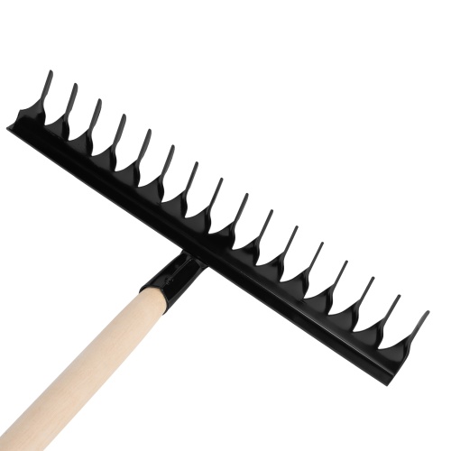 Грабли стальные, 420х1300 мм, 16 витых зубьев, деревянный черенок, Сибртех фото 4