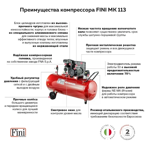 Электрокомпрессор FINI MK 113-270-5.5 100333967 фото 3 Электрокомпрессор FINI MK 113-270-5.5 100333967 фото 3
