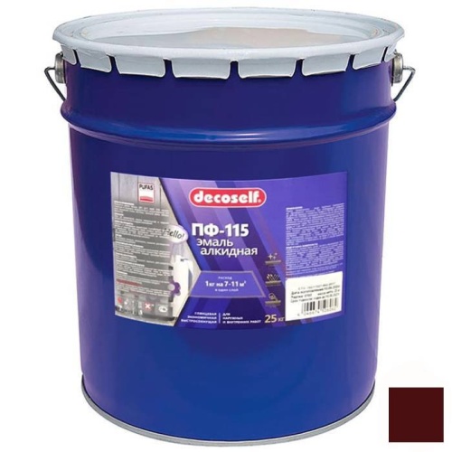 Эмаль ПФ-115 Pufas Decoself вишневая 25 кг/18,7 л