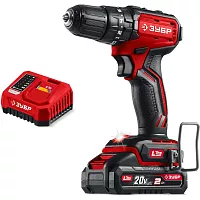 Бесщеточная ударная дрель-шуруповерт ЗУБР 20 В, 45 Н·м, 1 АКБ LMS (2 А·ч), ДБУ-45-21