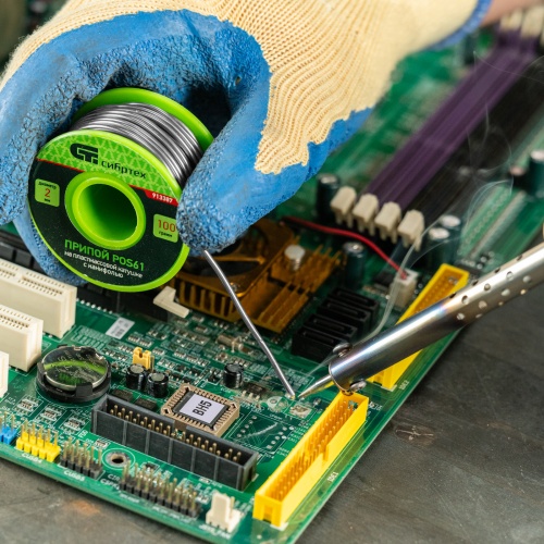 Припой с канифолью, D 2 мм, 100 г, POS61, на пластмассовой катушке Сибртех фото 7