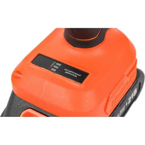 Дрель аккумуляторная Спец БДА-21-Б, (бесщеточный двигатель),21В,2аккум *2,0Ач, Ли-Ион, 0-450/0-1500об/мин,60Нм,реверс,21+1,рег..момента,металл.патрон 10мм,блок.шпинделя,инд.батареи,подсведка,зарядка 4ч,кейс + перчатки СПЕЦ-4131/И-8076-И фото 11