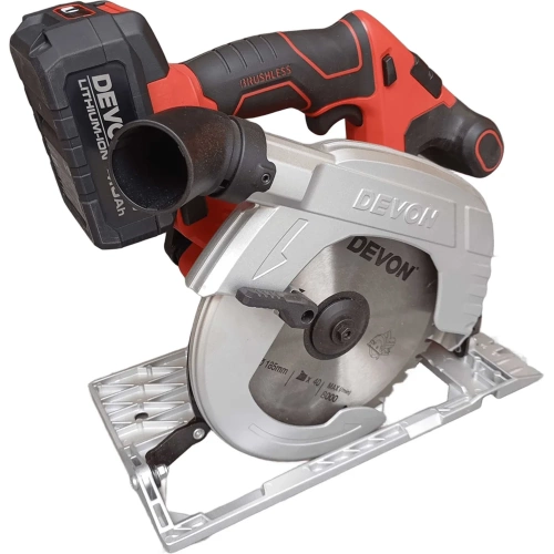 Аккумуляторная ручная дисковая пила DEVON 2 АКБ 4 Ач, З/У, сумка, 5419-LI-20CS185-SET фото 3