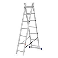 Лестница, 2 х 7 ступеней, алюминиевая, двухсекционная, Сибртех